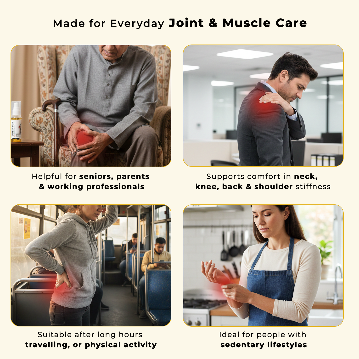 Pain-O-Med Advance Ayurvedic Massage Oil | Quick Relief for Arthritis, Joint & Muscle Pain
