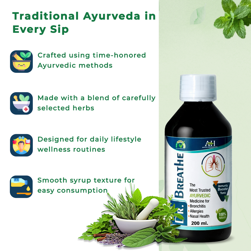 Dr. Breathe Ayurvedic Herbal Tonic | Immunity Booster & Respiratory Care (200ml)