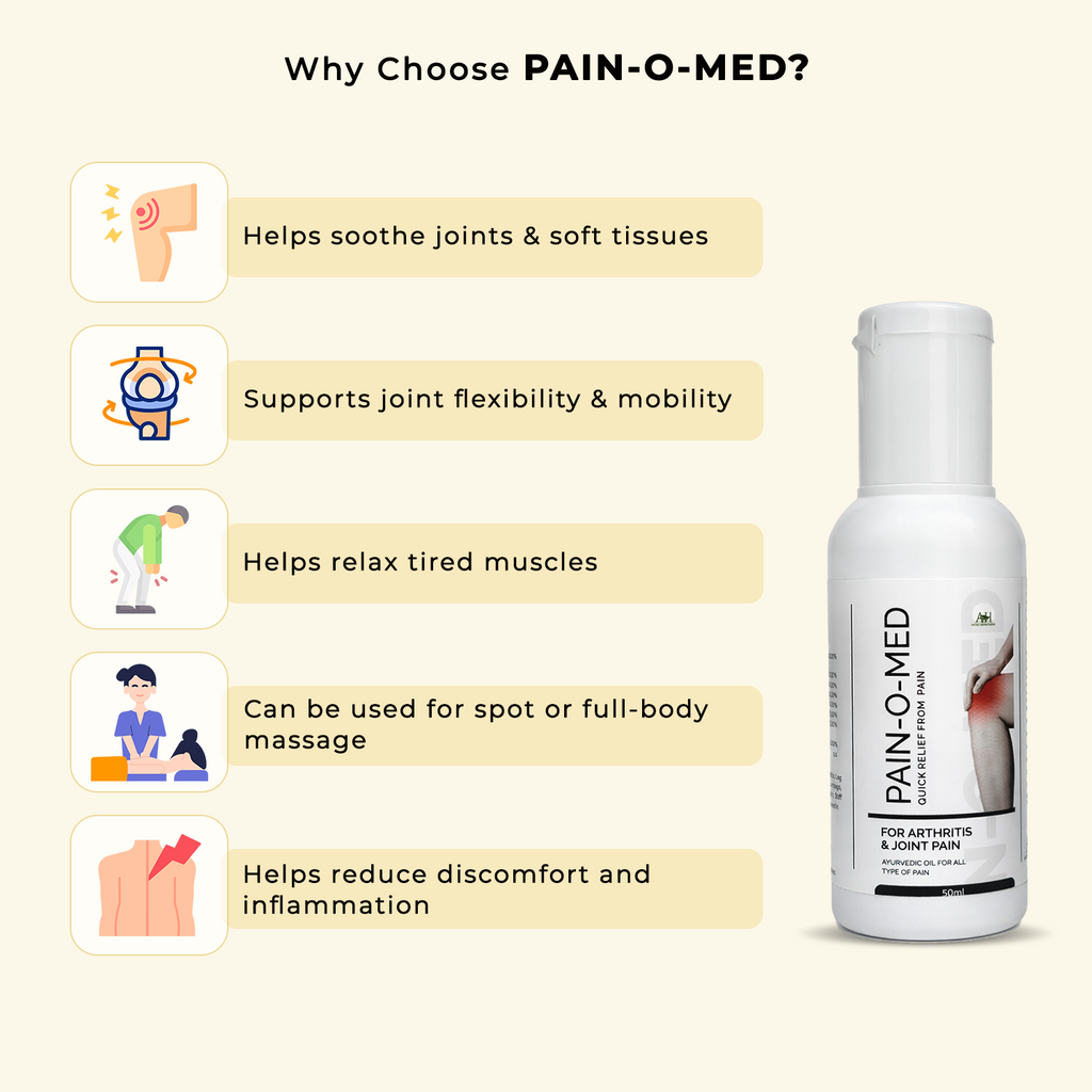 Pain-O-Med Advance Ayurvedic Massage Oil | Quick Relief for Arthritis, Joint & Muscle Pain