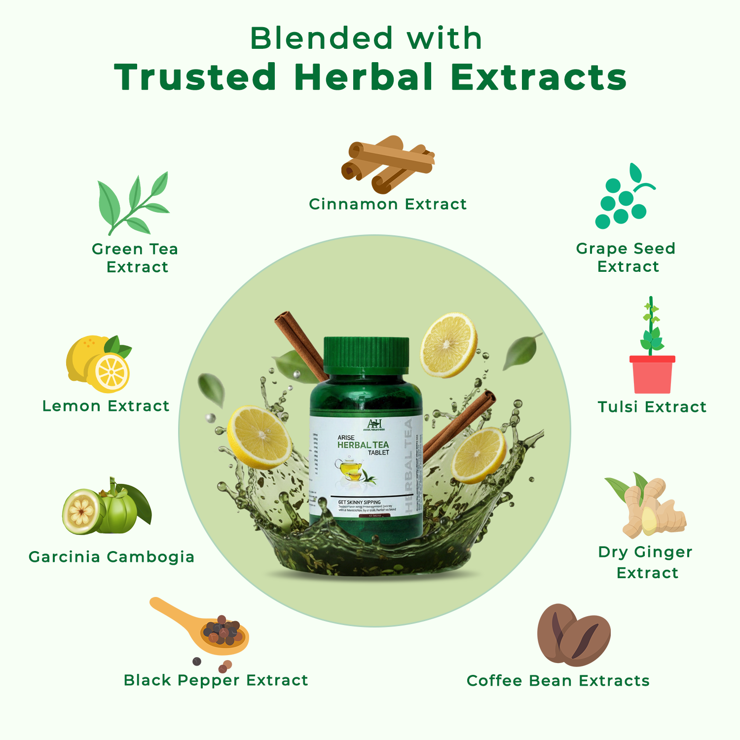 Arise Herbal Tea Tablets | Natural Weight Management & Immunity Booster (60 Tablets)