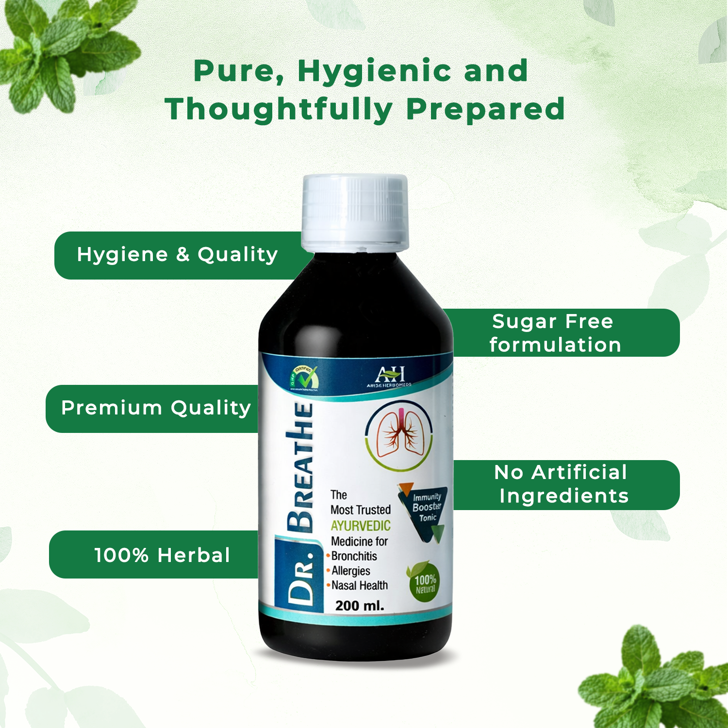 Dr. Breathe Ayurvedic Herbal Tonic | Immunity Booster & Respiratory Care (200ml)
