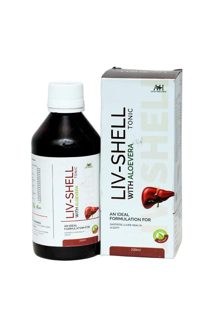 Liv-Shell Ayurvedic Liver Tonic with Aloe Vera – For Liver Health, Acidity & Digestion (200ml)