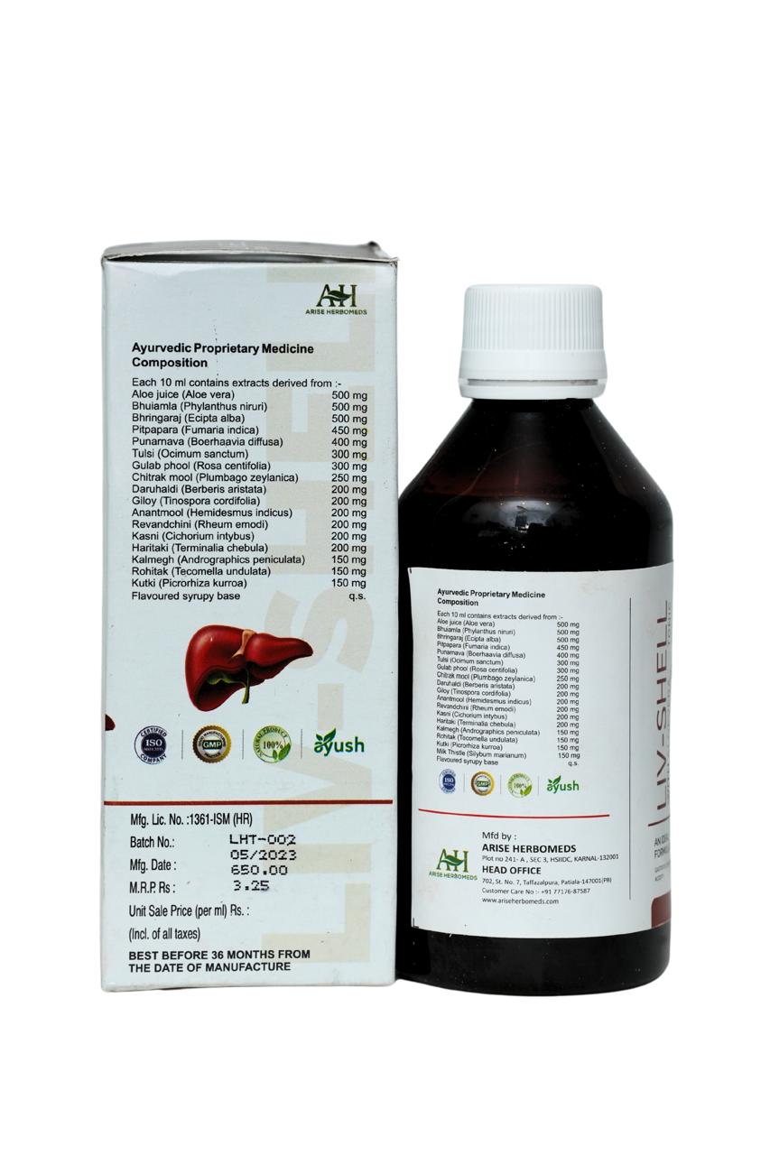 Liv-Shell Ayurvedic Liver Tonic with Aloe Vera – For Liver Health, Acidity & Digestion (200ml)